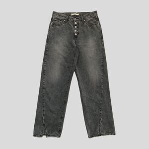 Levi’s Faded Gray Black 94 Baggy Button Fly Twisted Slit Hem Jeans Women's 29